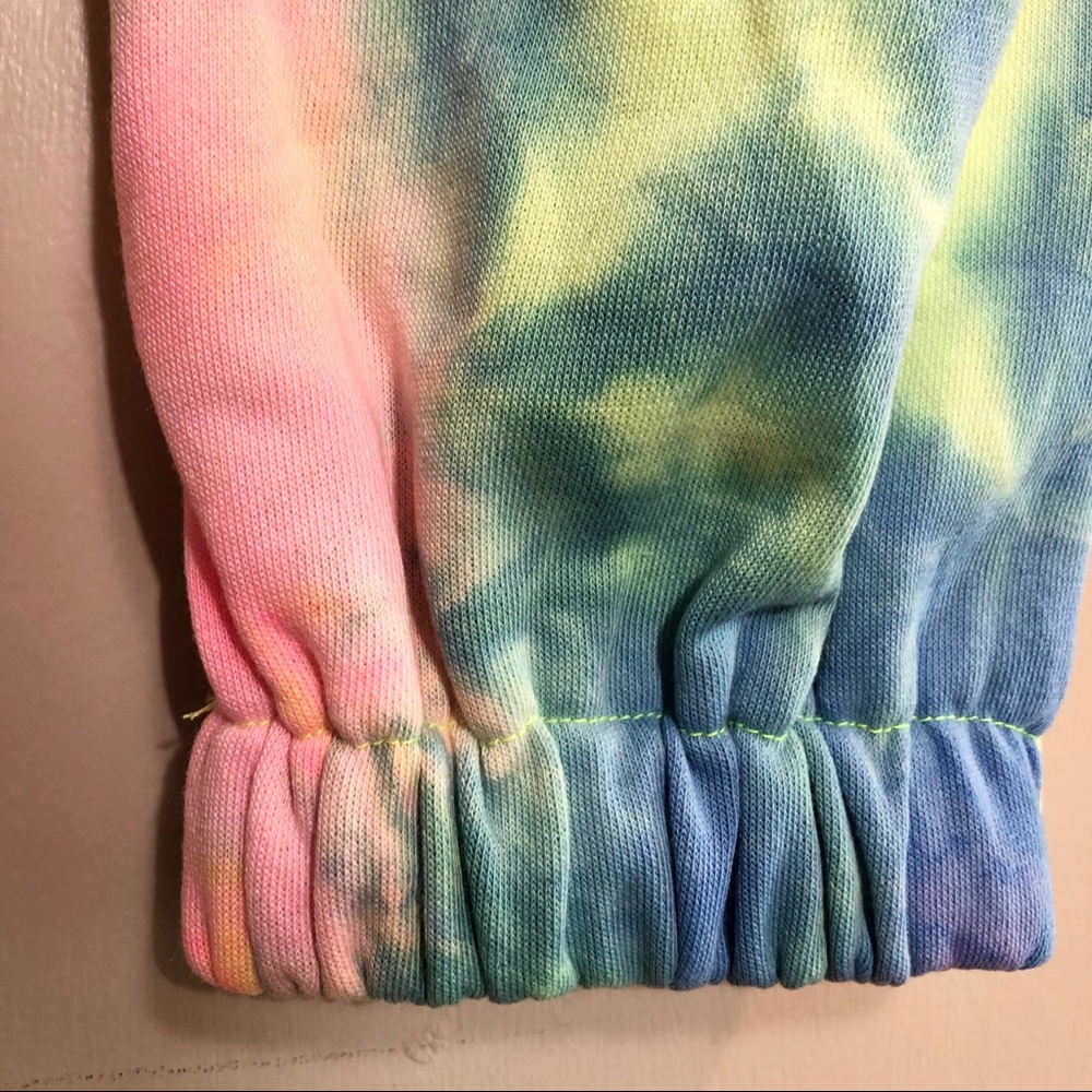 Neon pink yellow blue Tie dye joggers sweatpants - Picture 15 of 16